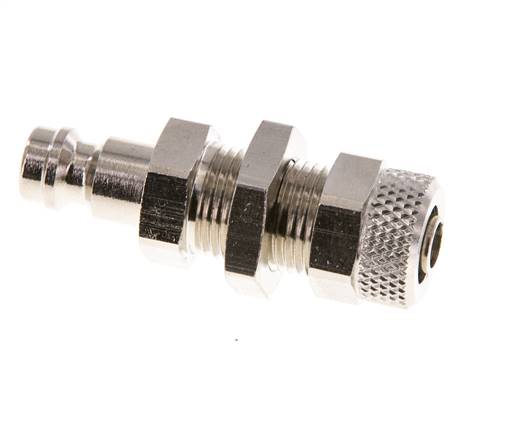 Laiton nickelé Coupleur pneumatique DN 5 Bouchon Écrou-raccord 6x8 mm Bulkhead