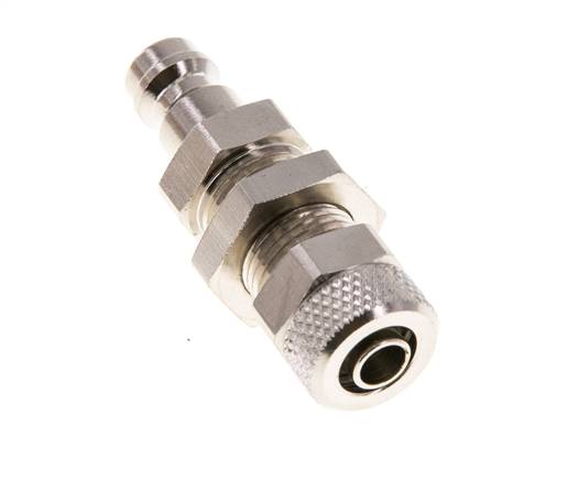 Laiton nickelé Coupleur pneumatique DN 5 Bouchon Écrou-raccord 6x8 mm Bulkhead