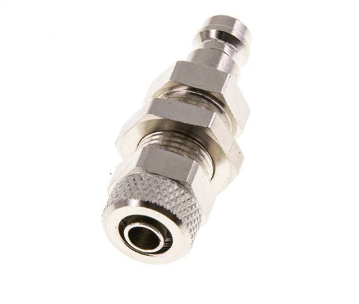 Laiton nickelé Coupleur pneumatique DN 5 Bouchon Écrou-raccord 6x8 mm Bulkhead