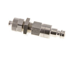 Nickel-plated Brass DN 5 Air Coupling Plug 6x8 mm Union Nut Bulkhead Double Shut-Off