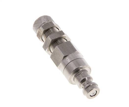 Acier inoxydable DN 5 Air Coupling Plug 4x6 mm Union Nut Bulkhead Double Shut-Off
