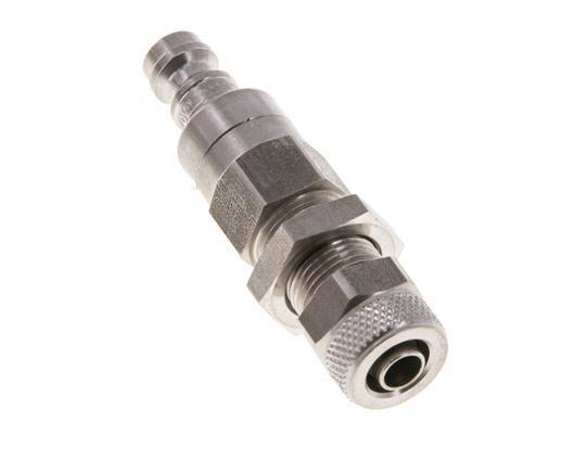 Stainless steel DN 5 Air Coupling Plug 6x8 mm Union Nut Bulkhead Double Shut-Off