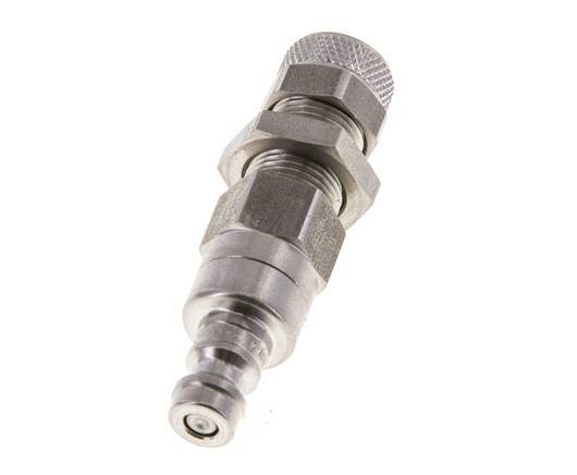 Acier inoxydable DN 5 Air Coupling Plug 6x8 mm Union Nut Bulkhead Double Shut-Off