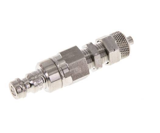 Acier inoxydable 316L DN 5 Air Coupling Plug 4x6 mm Union Nut Bulkhead Double Shut-Off