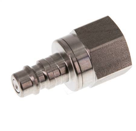 Acier inoxydable DN 7.2 (Euro) Air Coupling Plug G 1/4 inch Female Double Shut-Off