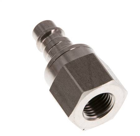 Acier inoxydable DN 7.2 (Euro) Air Coupling Plug G 1/4 inch Female Double Shut-Off