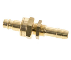 Laiton DN 7.2 (Euro) Air Coupling Plug 10 mm Hose Pillar Bulkhead Double Shut-Off