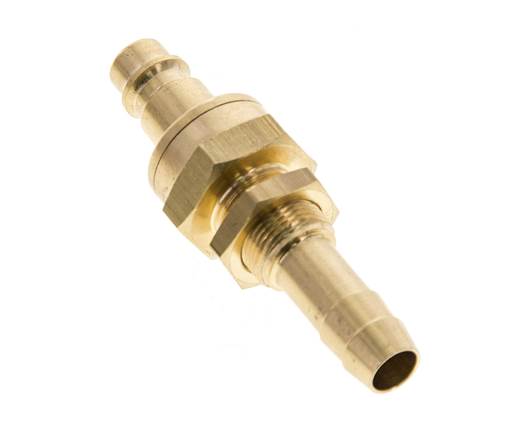 Laiton DN 7.2 (Euro) Air Coupling Plug 10 mm Hose Pillar Bulkhead Double Shut-Off