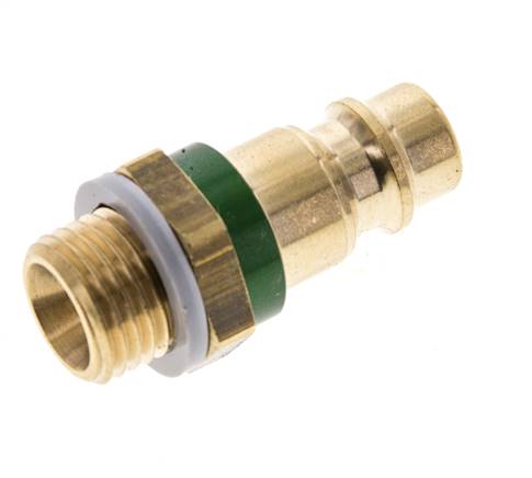 Laiton DN 7.2 (Euro) Bouchon de raccord d'air codé vert G 1/4 pouce mâle