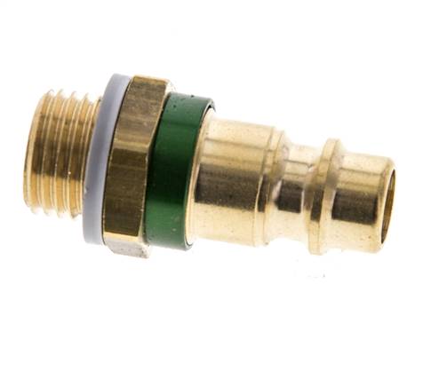 Laiton DN 7.2 (Euro) Bouchon de raccord d'air codé vert G 1/4 pouce mâle