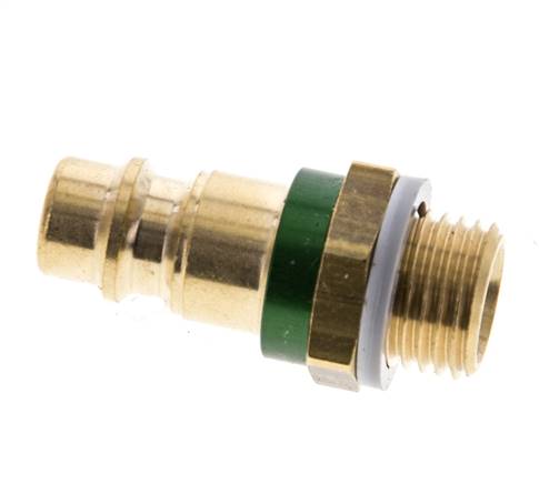 Laiton DN 7.2 (Euro) Bouchon de raccord d'air codé vert G 1/4 pouce mâle