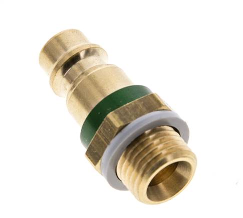 Laiton DN 7.2 (Euro) Bouchon de raccord d'air codé vert G 1/4 pouce mâle