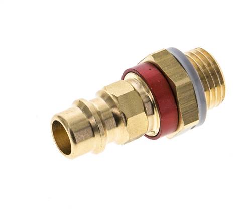 Raccord d'air en laiton DN 7.2 (Euro) codé rouge Bouchon G 1/4 pouce mâle