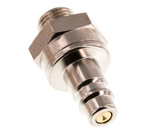 Laiton nickelé DN 7.2 (Euro) Bouchon de raccord d'air G 1/4 pouce mâle à double obturation