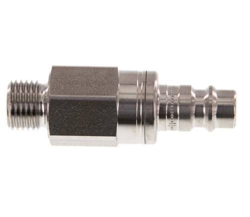 Acier inoxydable 316L DN 7.2 (Euro) Air Coupling Plug G 1/4 inch Male Double Shut-Off