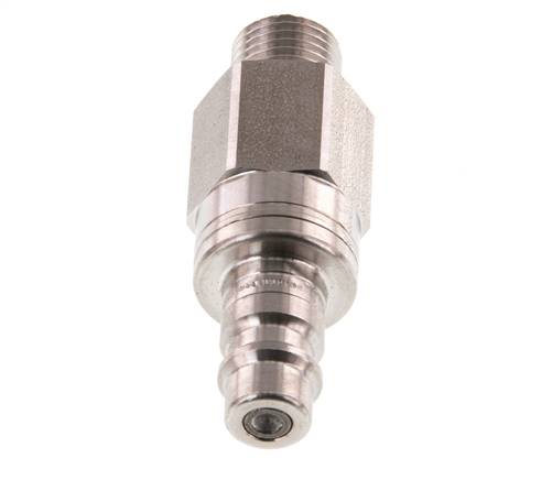 Acier inoxydable 316L DN 7.2 (Euro) Air Coupling Plug G 1/4 inch Male Double Shut-Off