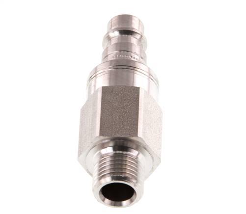 Acier inoxydable 316L DN 7.2 (Euro) Air Coupling Plug G 1/4 inch Male Double Shut-Off