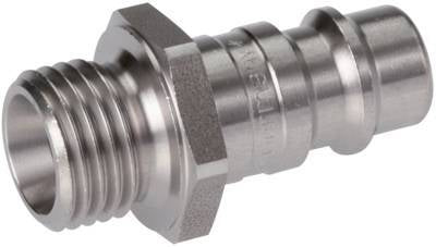 Stainless Steel 316L DN 7.2 (Euro) Air Coupling Plug G 1/8 inch Male Double Shut-Off