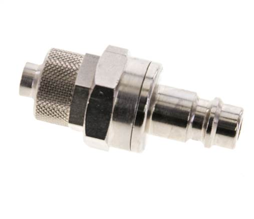 Laiton nickelé DN 7.2 (Euro) Coupleur d'air Bouchon 8x10 mm Écrou-raccord Double obturation