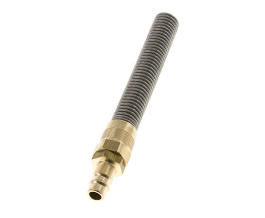 Laiton DN 7.2 (Euro) Air Coupling Plug 6x8 mm Union Nut Bend-Protect with Check Valve