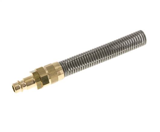 Laiton DN 7.2 (Euro) Air Coupling Plug 6x8 mm Union Nut Bend-Protect with Check Valve