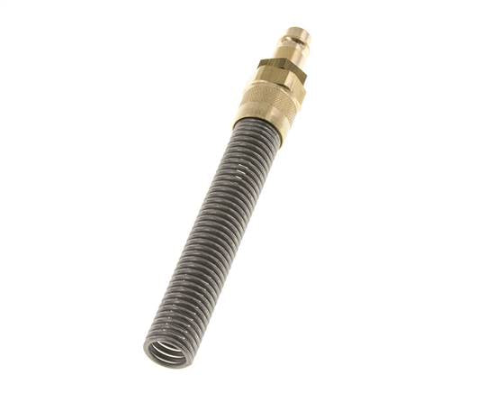 Laiton DN 7.2 (Euro) Air Coupling Plug 6x8 mm Union Nut Bend-Protect with Check Valve