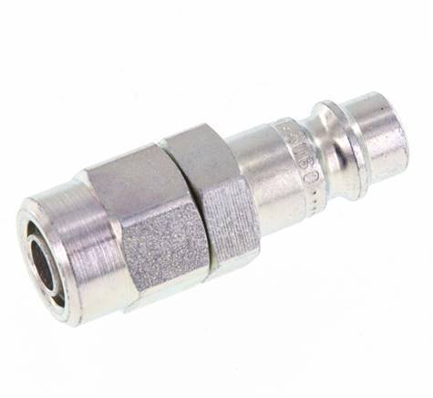 Hardened steel DN 7.2 (Euro) Air Coupling Plug 6.5x10 mm (streamline) Union Nut