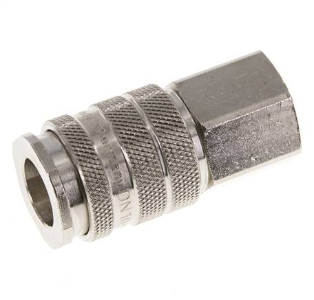 Laiton nickelé Coupleur pneumatique DN 10 Douille G 1/4 pouce Femelle