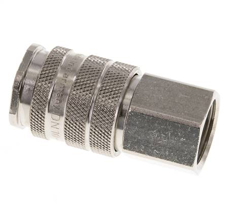 Laiton nickelé Coupleur pneumatique DN 10 Douille G 1/4 pouce Femelle
