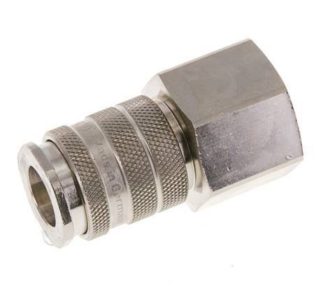 Nickel-plated Brass DN 10 Air Coupling Socket G 3/4 inch Female Double Shut-Off