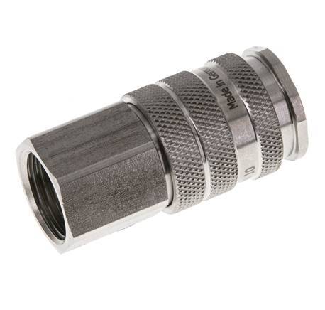 Coupleur d'air DN 10 en acier inoxydable Douille G 1/2 pouce femelle double obturation