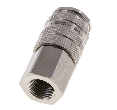 Acier inoxydable DN 10 Coupleur d'Air Douille G 3/8 pouce Femelle Double obturation