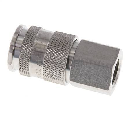 Acier inoxydable 316L DN 10 Coupleur d'Air Douille G 3/8 pouce Femelle Double obturation