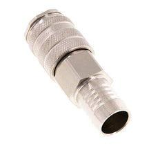 Laiton nickelé Raccord pneumatique DN 10 Douille 19 mm Colonne de tuyau Double obturation