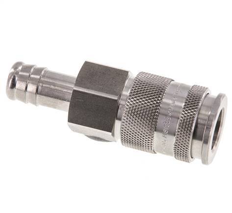 Acier inoxydable DN 10 Coupleur d'air Douille 13 mm Pilier de tuyau Double obturation