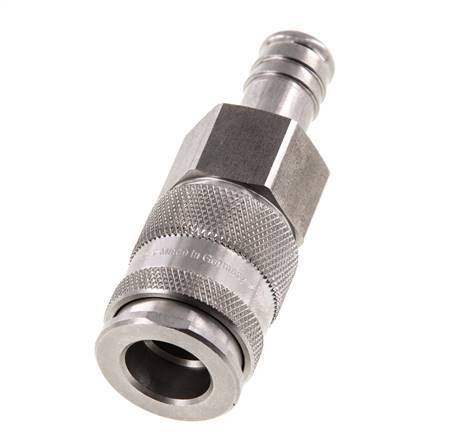 Acier inoxydable DN 10 Coupleur d'air Douille 13 mm Pilier de tuyau Double obturation