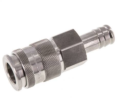 Acier inoxydable DN 10 Coupleur d'air Douille 13 mm Pilier de tuyau Double obturation