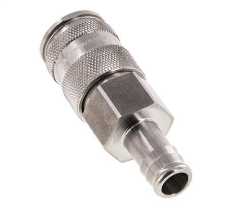 Stainless steel DN 10 Air Coupling Socket 13 mm Hose Pillar