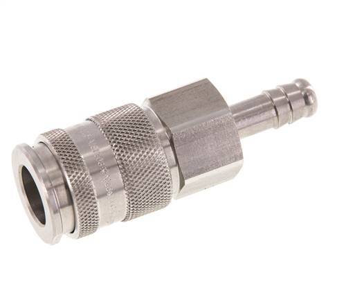 Acier inoxydable DN 10 Coupleur d'air Douille 9 mm Pilier de tuyau Double obturation