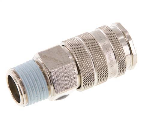 Nickel-plated Brass DN 10 Air Coupling Socket R 1/2 inch Male