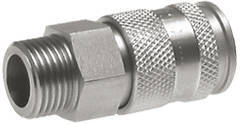 Laiton nickelé DN 10 Air Coupling Socket R 3/4 inch Male Double Shut-Off