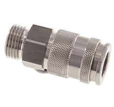 Coupleur d'air DN 10 en acier inoxydable Douille G 1/2 pouce mâle à double obturation