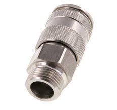 Coupleur d'air DN 10 en acier inoxydable Douille G 1/2 pouce mâle à double obturation
