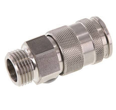 Coupleur d'air DN 10 en acier inoxydable Douille G 1/2 pouce mâle à double obturation