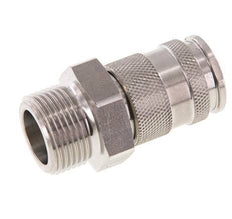 Coupleur d'air DN 10 en acier inoxydable Douille G 3/4 pouce mâle à double obturation