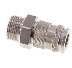 Coupleur d'air DN 10 en acier inoxydable Douille G 3/4 pouce mâle à double obturation