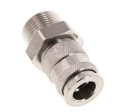 Coupleur d'air DN 10 en acier inoxydable Douille G 3/4 pouce mâle à double obturation