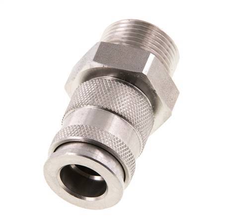 Coupleur d'air DN 10 en acier inoxydable Douille G 3/4 pouce mâle à double obturation