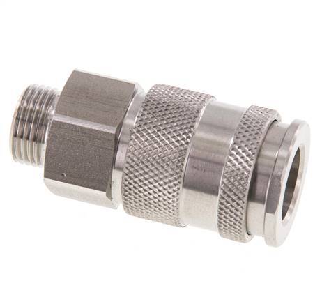 Acier inoxydable DN 10 Coupleur d'Air Douille G 3/8 pouce Mâle Double obturation