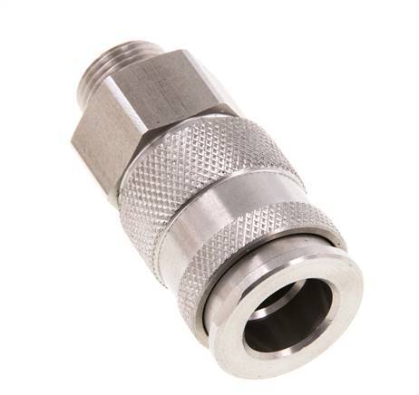 Acier inoxydable DN 10 Coupleur d'Air Douille G 3/8 pouce Mâle Double obturation